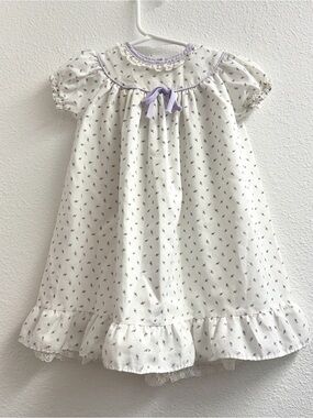 Vintage Alexis Lavender Floral ruffle cottagecore dress size 3 months